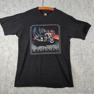 Vintage Harley Davidson Living Legends T Shirt Men's Large Fairfax VA 1999 Black